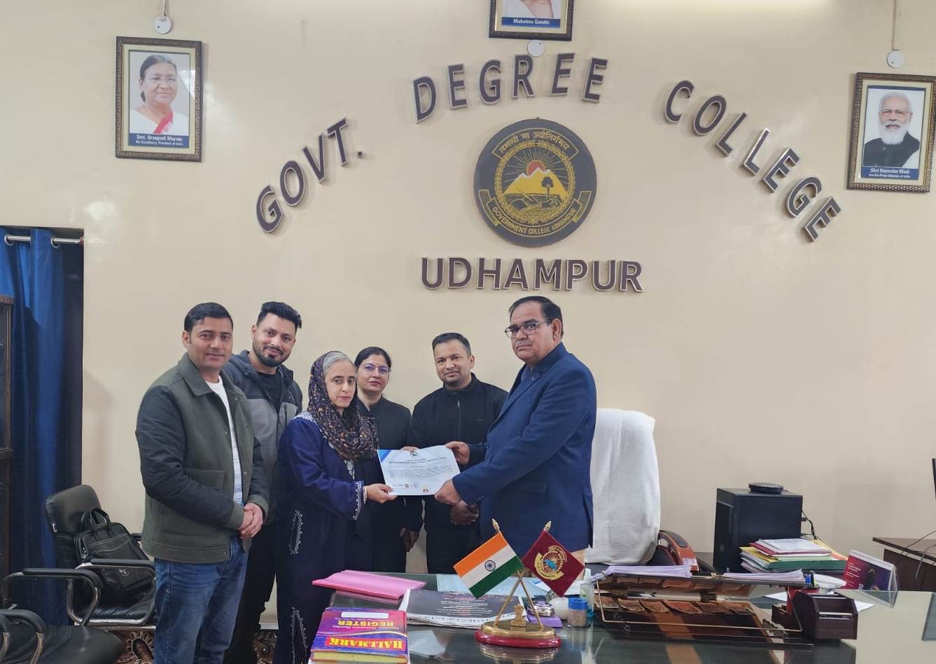 GDC Udhampur enters strategic partnership with JKEDI to strengthen entrepreneurial and start-up ecosystem  UDHAMPUR, FEBRUARY 07: Government Degree College Udhampur has signed a memorandum of understanding (MoU) with the Jammu and Kashmir Entrepreneurship Development Institute- the District start-up cell, marking a significant step towards fostering entrepreneurship, innovation and skill-based learning among students.  The MoU was formally signed by District Nodal Officer, JKEDI Udhampur Yash Paul and President, Institution’s Innovation Council (IIC) Prof. Rakesh Singh, in the presence of the Principal, Prof. (Dr.) Sanjay Kumar Verma, faculty members and officials from both institutions.  The signing ceremony was attended by Dr. Gurpreet Kour, NSS Programme Officer; Prof. Verinder Singh, Vice President, IIC; Prof. Kaku Ram, Convener, IIC and Meenakshi Sharma from JKEDI.  The partnership aims to establish a comprehensive framework for entrepreneurial development and start-up-related services within the college. Under this collaboration, JKEDI will utilize its expertise to organize entrepreneurship awareness programmes, skill development workshops, hands-on training sessions, mentoring initiatives and incubation support.  The alliance will also enable students to gain valuable insights into government schemes, the start-up ecosystem and best practices in enterprise creation and management.   The MoU shall remain operational for a defined period and would be implemented through joint initiatives, continuous engagement and coordinated efforts between the two institutions.